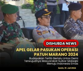 Kepala Bidang LLAJ Dishubda Sulbar Muh Akbar Atjo mengikuti Apel Gelar Pasukan Operasi Patuh Marano 2024 Polda Sulbar.
